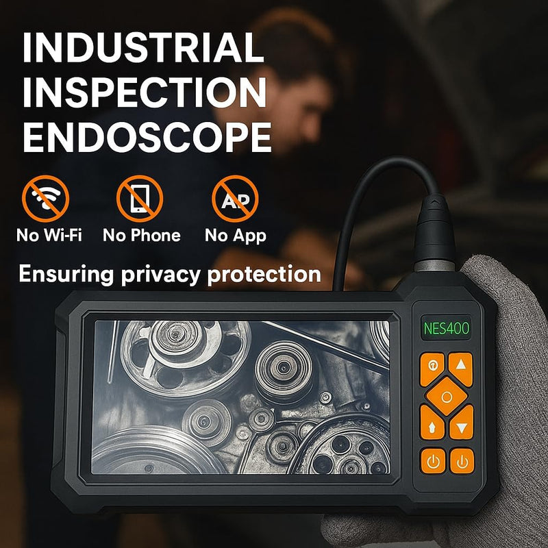 49.2 Feet Inspection Endoscope Camera with Light, 1080P HD Borescope Camera with Light, 4.3" IPS Screen, IP67 Waterproof Sewer Borescope, 49.2Ft Semi-Rigid Cord Drain Pipe Endoscope Cool Gadgets Tool 49FT