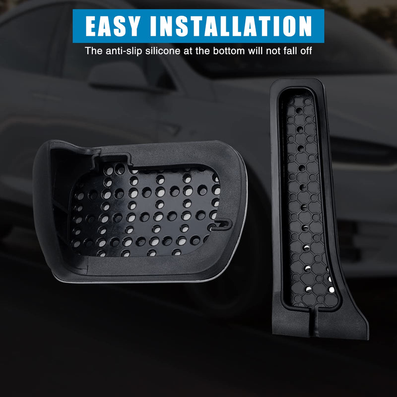 Gas & Brake Pedal Cover: Brushed Stainless Steel with Rubber Non-Slip Foot Pedals Pads Compatible with 2007-2022 Mercedes-Benz C/E/S/SL/SLK/CLS/CLC/GLE/GLS/GLK X204 Benz-2