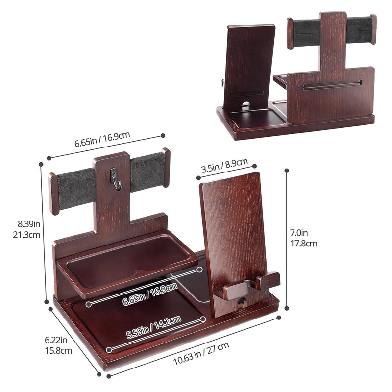 ProCase Gifts for Dad, Wood Phone Docking Station for Men, Dad Gifts From Daughter Son, Mens Nightstand Organizer, Anniversary Birthday Gifts for Dad Father Husband Him -Espresso (No Engraved) Espresso -NO Engraved Word