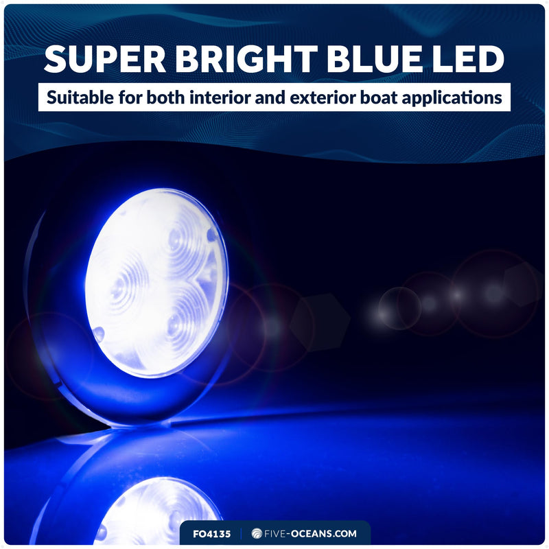 LED Ceiling Light, Round Cockpit, 3", Blue LED - FO4135 1-Pack