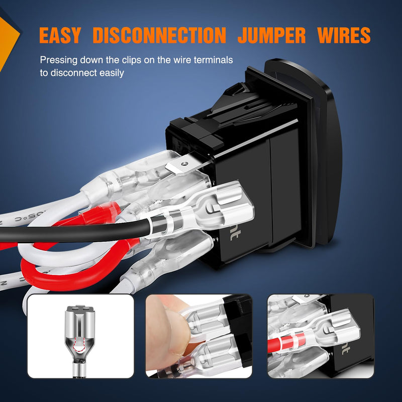 Nilight Arrows Motor Polarity Reverse Momentary Rocker Switch DPDT 20A 12V 24V 7PIN (ON) Off(ON) Toggle Wire Up Down Carling for Car Boat Truck Linear Actuator Trailer