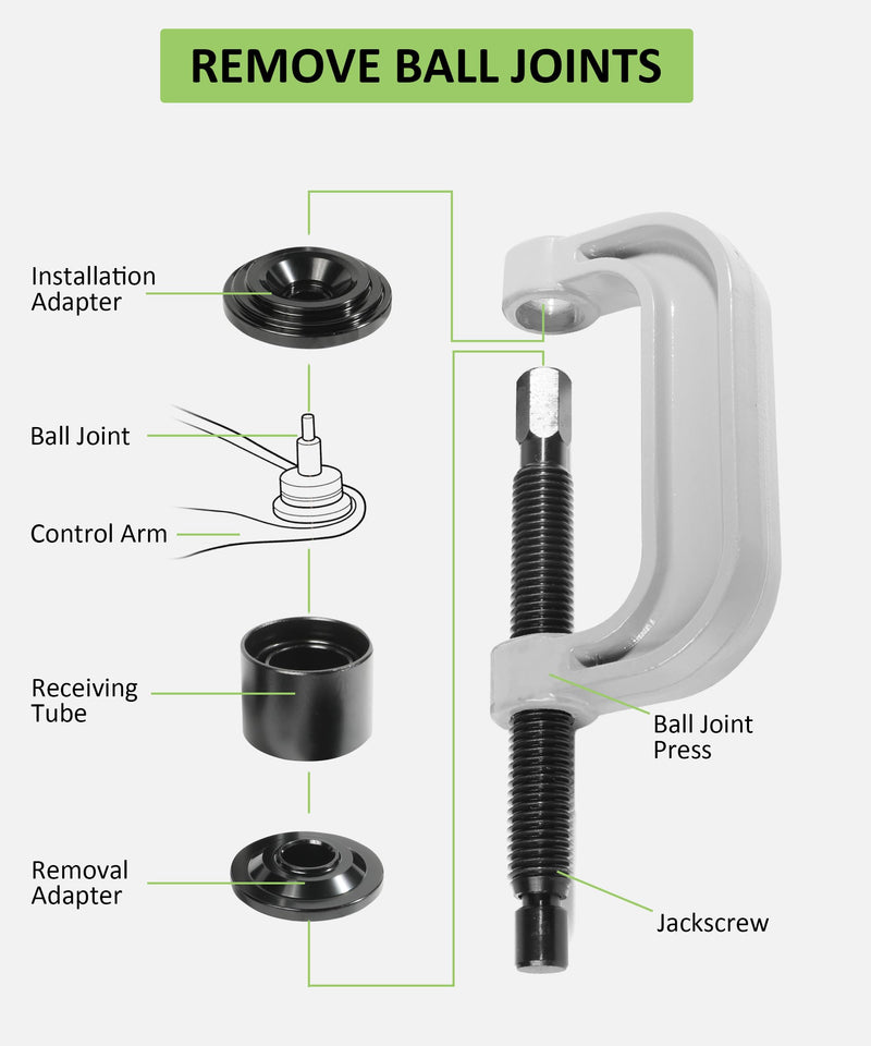 RACOONA Ball Joint Removal Tool Kit,Ball Joint Press,Car Accessories Ball Joint Separator Tool,Bushing Press Kit with 4x4 Adapters,U Joint Press and Removal Tool for Most 2WD/4WD Cars and Light Trucks