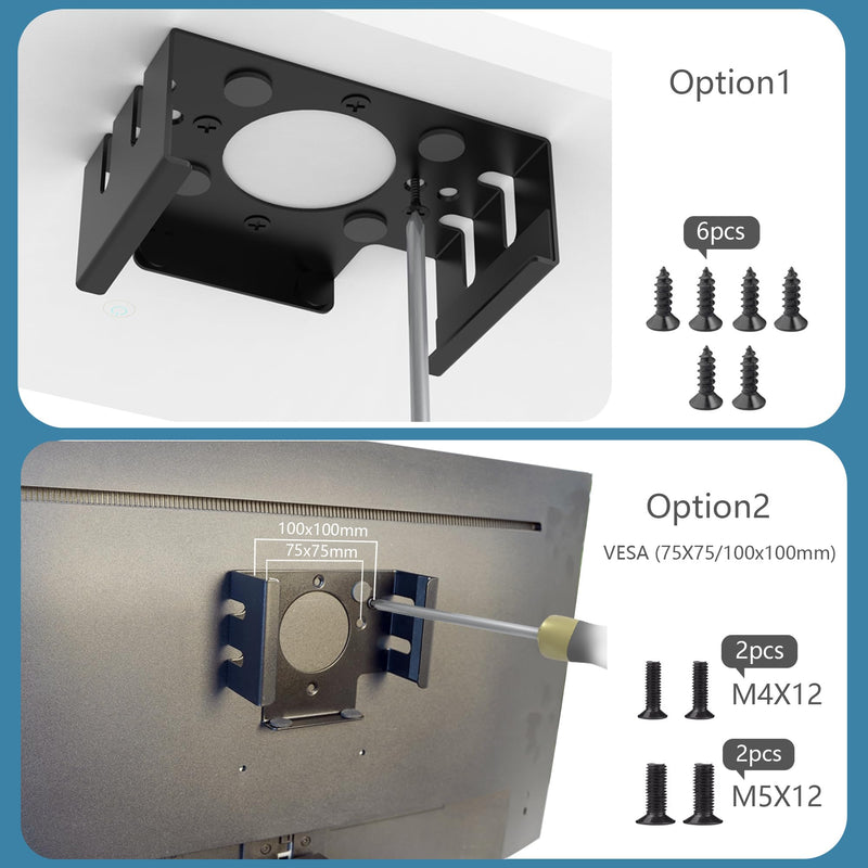 All Metal Mount Holder Bracket for Mac Mini M4/M4 Pro 2024, Under Desk or Behind The Monitor