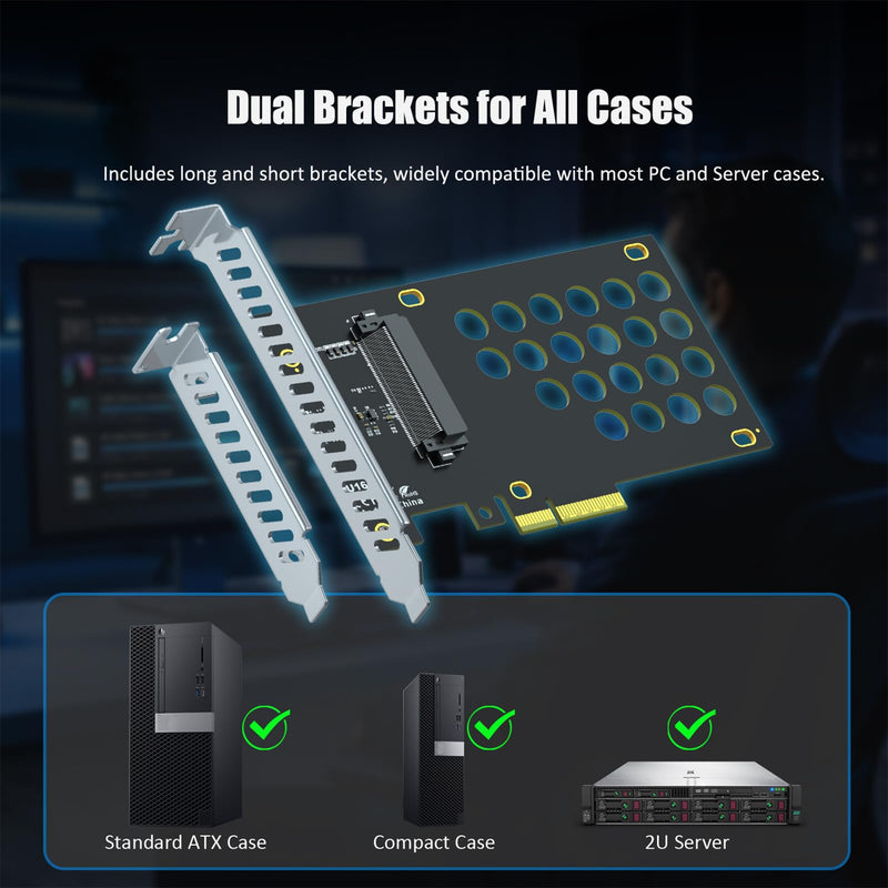PU15N U.2 to PCIe 5.0 X4 Adapter Card for U.2 NVMe SSD