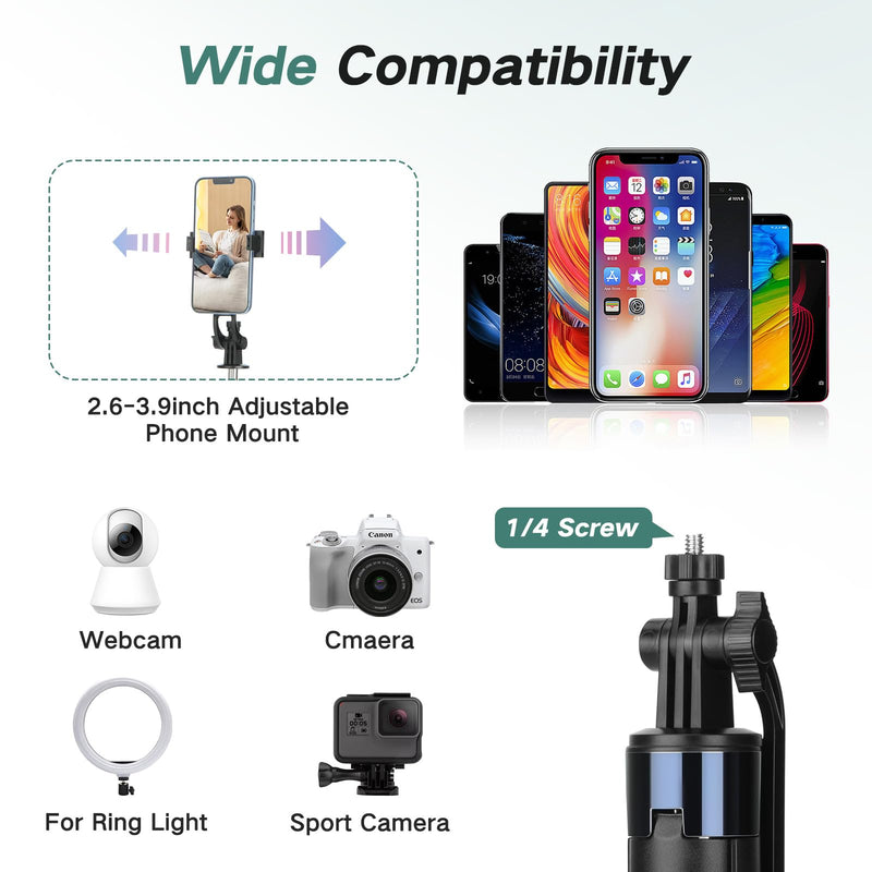 70 Inch Selfie Stick Tripod for iPhone with Remote,Extendable Selfie Stick for iPhone,Portable Travel Phone Tripod for Video Recording Live Streaming Black-A