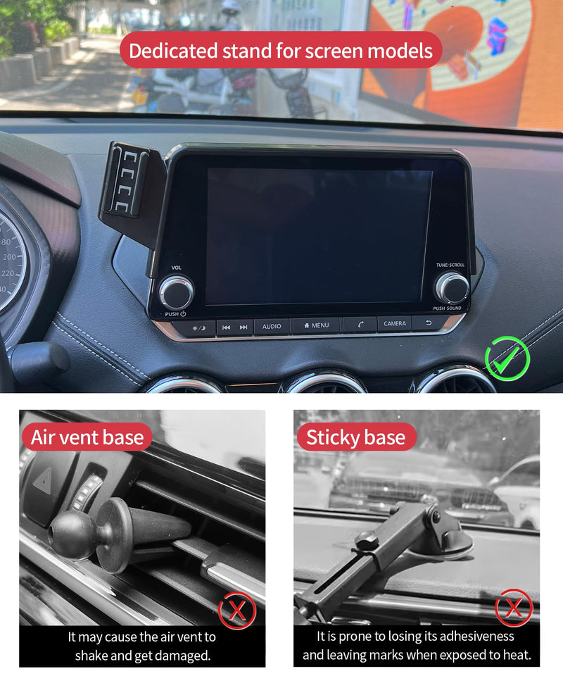 Wireless Charger Car Phone Holder for Nissan Rogue Sentra Altima 8" Screen | Rogue 2021-2026/Sentra 2020-2025/Altima 2019-2025, Auto clamp Cell Phone Mount Accessories 15W Qi Fast Charging Stand