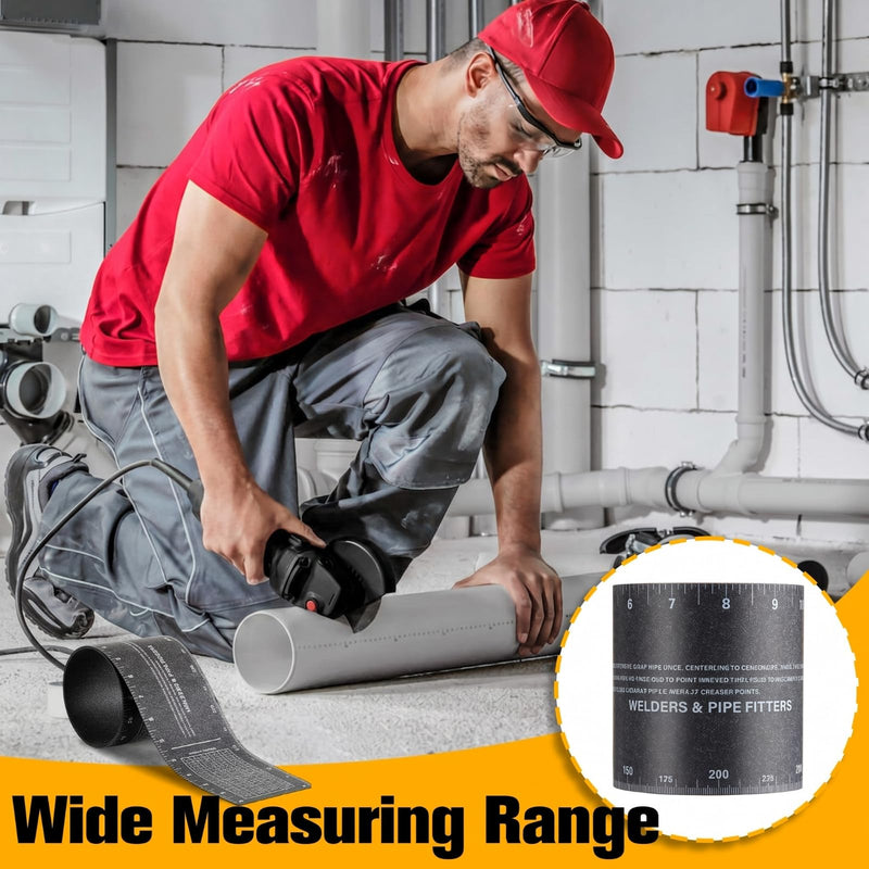 Relaxweex Pipe Wrap Around Flex Angle Pipe Measuring Tool for 6" to 30" Diameter Pipes, Heat Resistant (350⁰ F) Piping Fitter Tool with Storage Box for Diameter and Circumference Measuring & Marking 6" to 30" 350⁰ F
