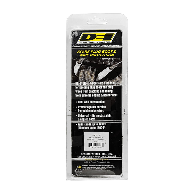 Design Engineering 010711 Protect-A-Boot and Wire Black 2-Cylinder Kit for Spark Plug Boot and Wire Protection