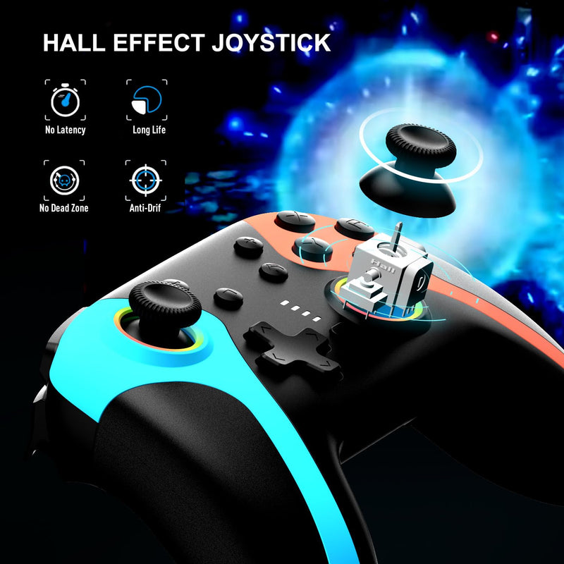 FIOTOK Wireless Switch Controllers for Nintendo Switch/Switch 2/Lite/OLED | Switch Pro Controller with Hall Joysticks & Triggers,Wake-up, Gyro Axis,Turbo, Screenshot,Programmable