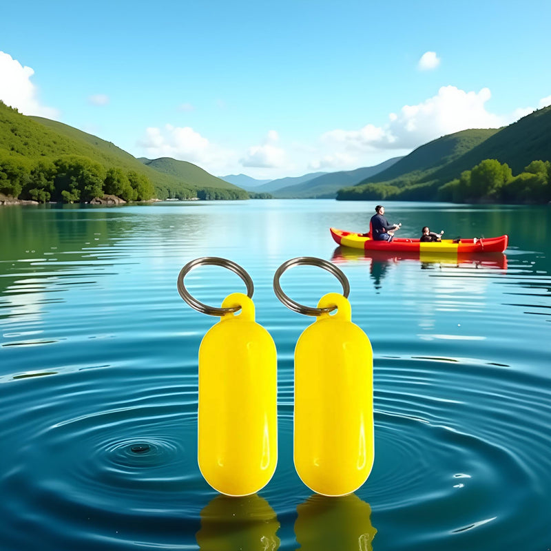2 Pcs Yellow Floating Keychain Pills-Shape Float Key Rings for Boat Sailings Kayak Surfing Water Sports Floating Key Chain Sports Fan Key Chains Car Keychains Car Accessories, Sports Fan Key Chains
