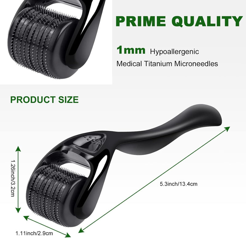  [AUSTRALIA] - Derma Roller 1.5mm Hair Growth Men and Women, Beard Roller Microneedling Roller for Growth, 540 Silver Micro Needling Roller for Men and Women, Microneedle Face Roller for Beard Growth(1.5MM)