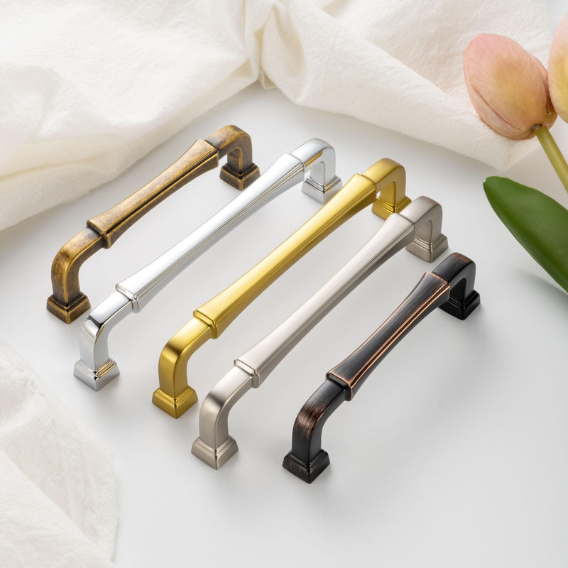 10 Pack 3-3/4 Inch Polished Chrome Cabinet Pulls Chrome Cabinet Handles Chrome Drawer Pulls 3175 Cabinet Hardware for Kitchen Cabinets Drawers Bedroom Dresser Bathroom Vanity 3-3/4 In Hole Distance 10