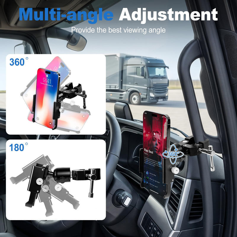Car/Truck Phone Stand [Shockproof Metal Bracket] Universal Phone Holder, Suitable for Your Car, Truck, Pickup, Van, Excavator, Baby Stroller, Bicycle, Wheelchair