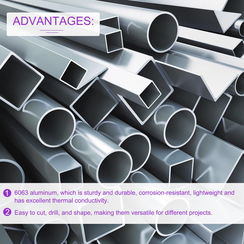 DMiotech 2Pack (19mm x 19mm x 1.6mm) 6061 Aluminum Square Tube 610mm Length Industry Metal Tubing for Machinery Frame Construction DIY Projects 2 19x19x1.6x610mm