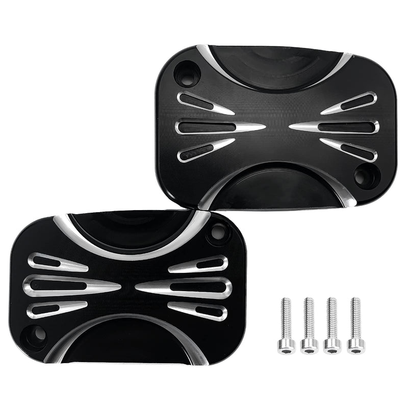 Motorcycle Brake Clutch Master Cylinder Covers Aluminum Left and Right Brake Reservoir Cylinder Cover for Harley Touring Road King Electra Street Glide Ultra Classic