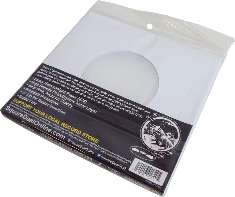 (25) Super Heavyweight Polylined Paper Inner Sleeves for 7" Records - Archival Quality, Acid-Free, Static-Free - Premium Protection