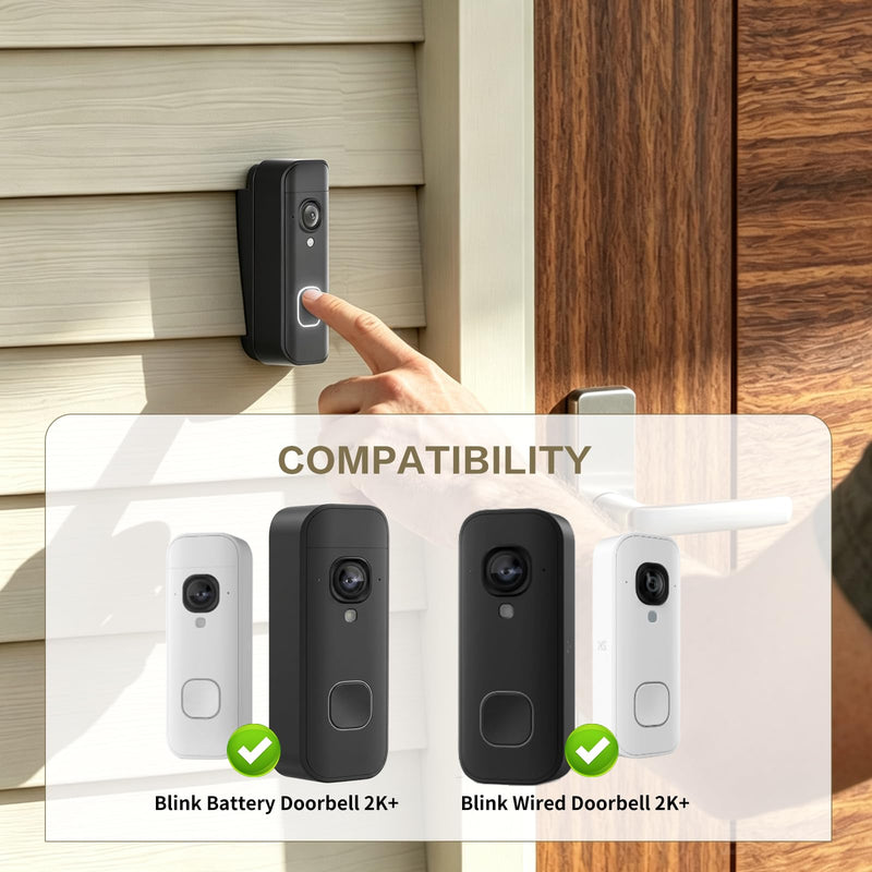 Vinyl Siding Mount for Blink Doorbell 2K+(2026 Blink Doorbell Camera Mount) | Fits 4" Standard Siding, Angle-Corrected Wedge Kit, Fixes Upward Tilt, Blink Doorbell 2K Angle Mounting Bracket, Easy Install Matte Black