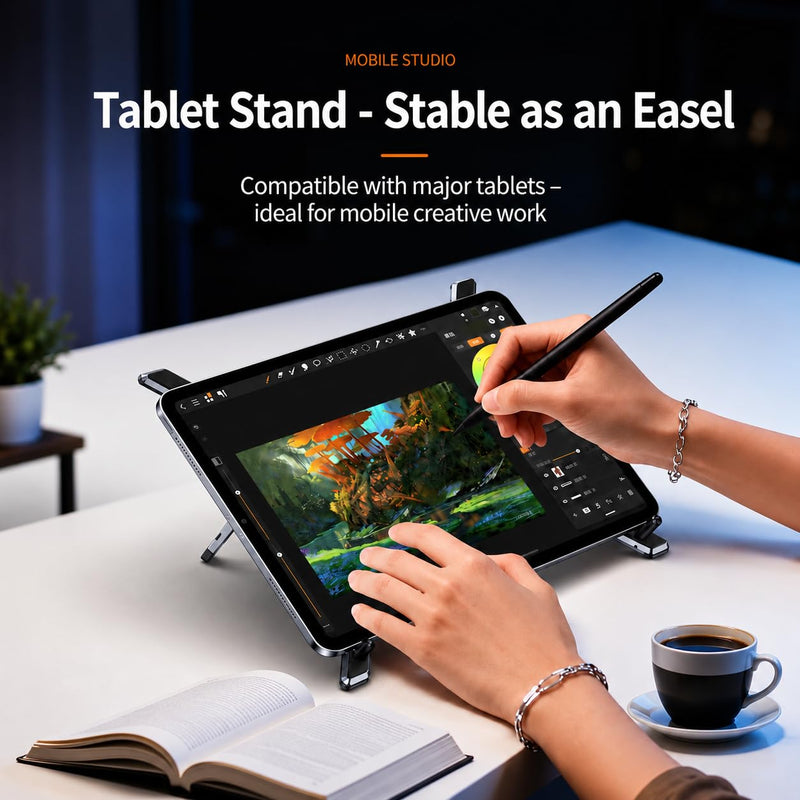 4-in-1 Adjustable Laptop Stand for desk with Magnetic Phone Holder & Camera Tripod, Foldable Aluminum Stand for Laptop, Tablet, Camera, Portable Ergonomic Desk Setup for Travel & Remote Work(Gun Gray) Gun Gray