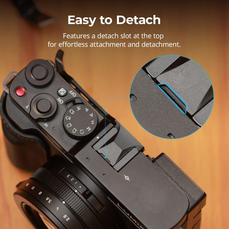 SMALLRIG Thumb Grip with Hot Shoe Cover for Panasonic L10, L10 Thumb Rest Built-in Silicone Pads and Detach Slot (Black) Black