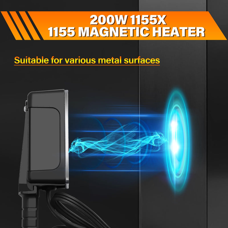 200 Watt 1155 1155X Magnetic Heater For Heating Small Engines Snow Blowers, Chainsaws and Snow Motorcycles,110/120V 300-400 Degrees 8 Sq. Inch Surface-Thermostat Control