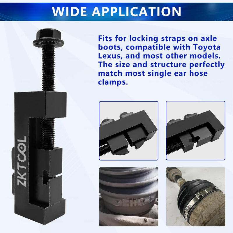 ZKTOOL CV axle Boot clamp Tool Compatible with Toyota/Lexus etc,CV Boot Clamp Pliers,Drive Shaft Clamping Tool,Widely Used Hose Clamp Tool,CV Joint Axle Boot Clamp Tool,09521-24010… Standard