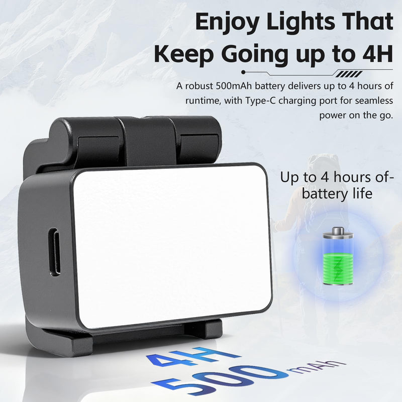 Mini Light for DJI Osmo Pocket 3, Fill Lighting Cold Hot Shoe LED Vlogging Light for DJI OSMO Pocket3 Accessories 500mAh, 9000K,Brightness 3 Levels Adjustable