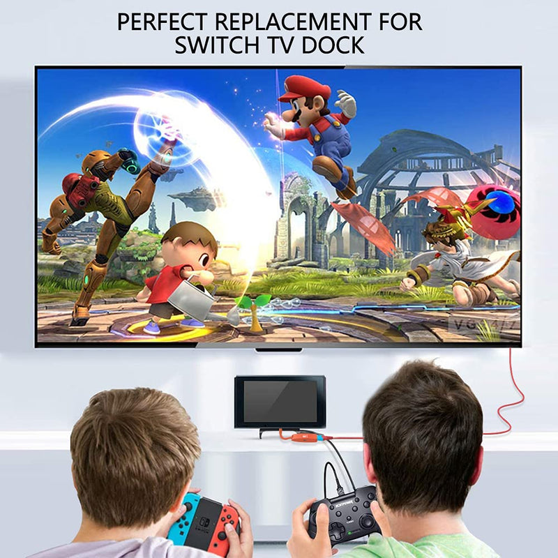 G GOPALA Replacement for Nintendo Switch Dock, 4K@60Hz Switch Dock, Portable Switch Docking Station for TV, 1080P 60Hz TV Dock for Nintendo Switch/OLED Steam Deck-Red Red