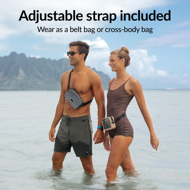 Booe Waterproof Belt Bag - Waterproof Fanny Pack - Warm Sand | 100% Waterproof Bag, IP67 Submersible, Airtight TRU Zip, Floats, Fits All Phones, Touchscreen-Friendly, Crossbody/Waist Pack