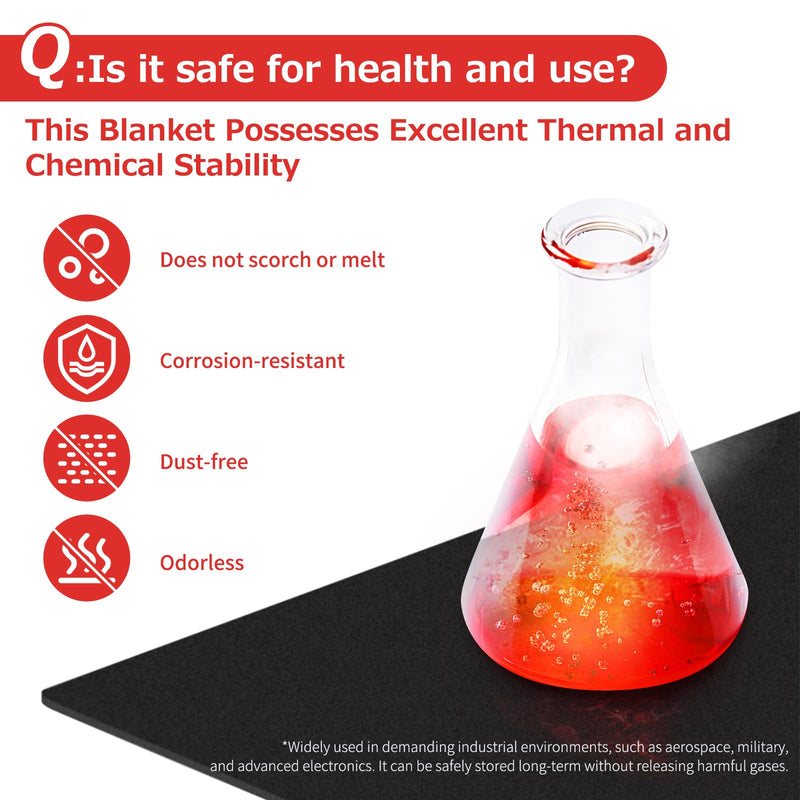 Matace 40x40 Inch Large Fireproof Welding Blanket & Pad, 5mm Thickened Fire Resistant Carbon Felt Cloth, Flame Retardant Fabric, Heat Shield for Grill Cover, Soldering, Firepit, Smoker, Black 40x40" 1 Piece 1/5 Inch (5mm)