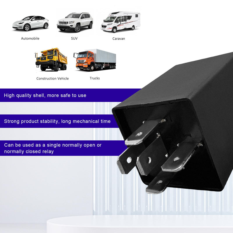 EP27 FL27 LED Electronic Flasher Relay, 5-Pin Car Flasher Relay Fix Turn Signal Bulbs Hyper Flash Issue, 12V Electronic Hazard Warn Relays for Ranger F150 F250 F350 Explorer 1 PCS
