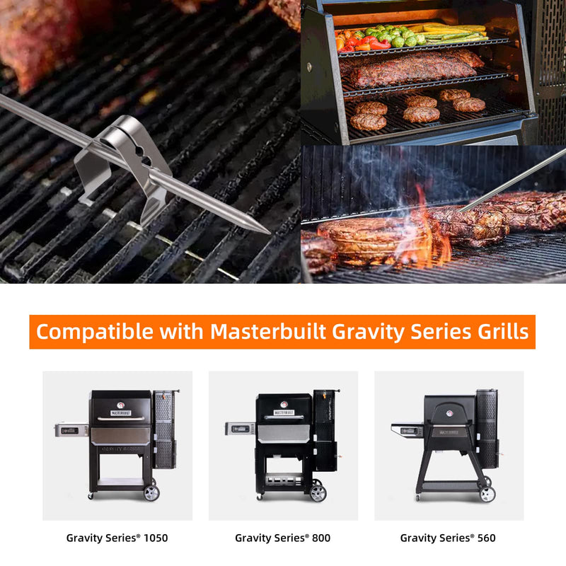 4 Pack Replacement Meat Probe for Masterbuilt Gravity Series 560/800/1050 XL Digital Charcoal Grill + Smoker, 9004190170 Accessories Temperature Probe, with Probe Grommet and Grills Clips MB-4Pack Meat Probe
