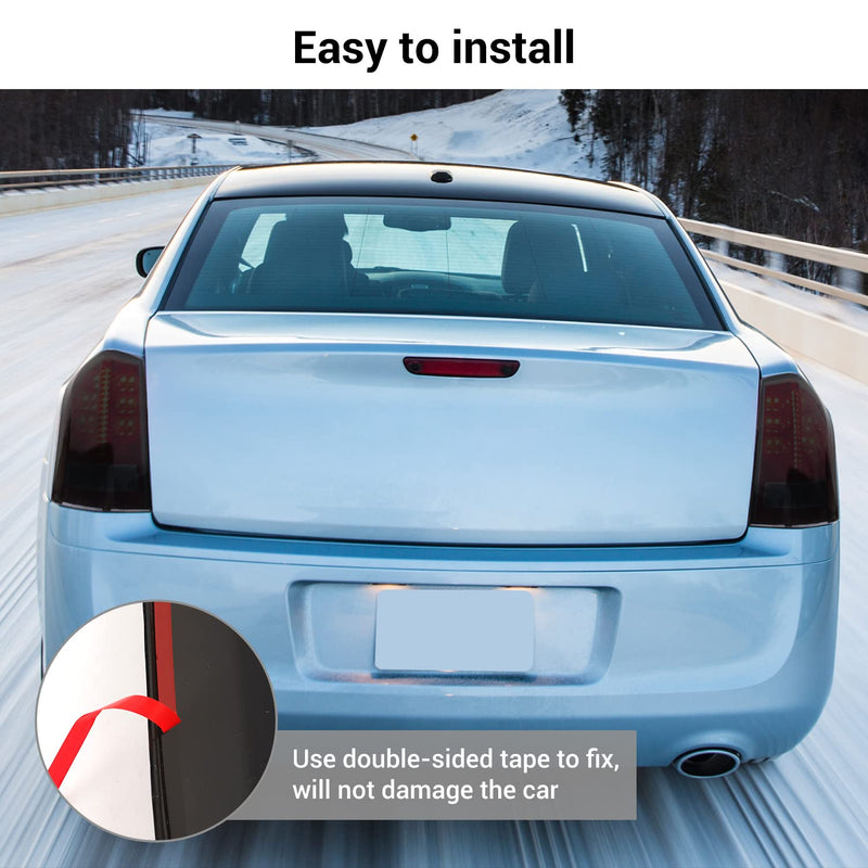 Hoolcar Tail Light Lamp Cover Guard Trim Bezel Frame Decor Exterior Accessories Compatible with 2011-2014 Chrysler 300, Smoked Black