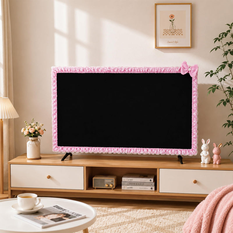 55 Inch TV Decorative Cover Elastic Frame Border Trim | Cozy Living Room Home Styling, Cute Television Surround Decoration, Fits Most 55 Inch TVs