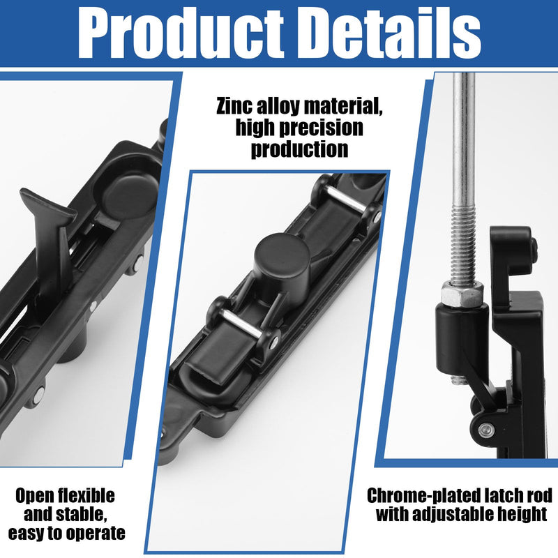 Blulu Flush Mount Extension Bolt 17 Inch Stainless Steel Lever Extension Door Flush Bolt for Commercial Aluminum Steel Door for Inactive Leaf Black 2