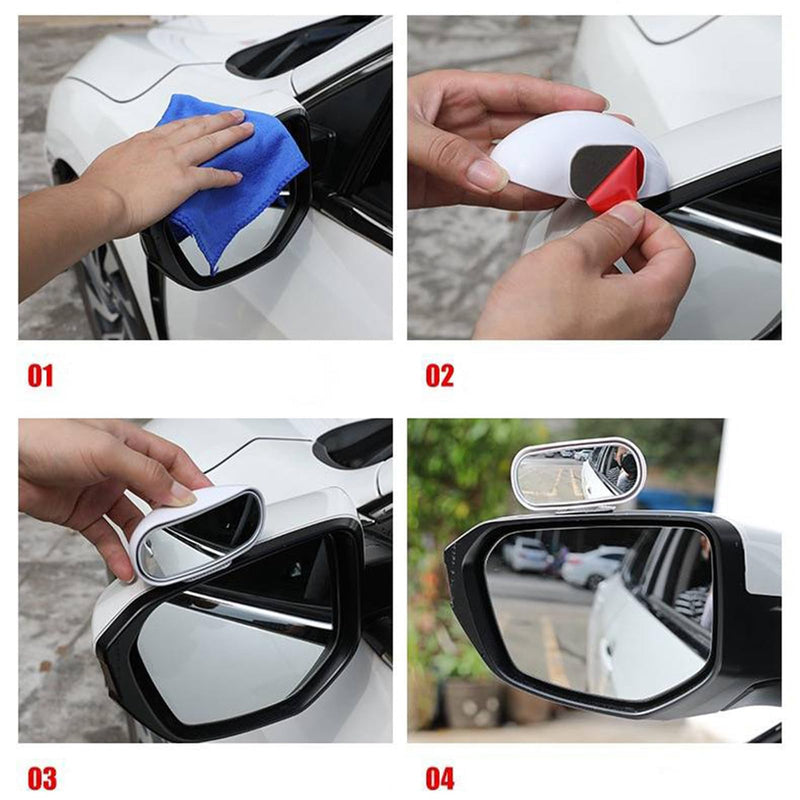 Blind Spot Car Mirror Rectangular, Blind Spot Car Rearview Stick on Mirror, Adjustable Blindspot Convex Wide Angle Side Rearview Mirror for Cars Trucks SUV Black 1 Piece
