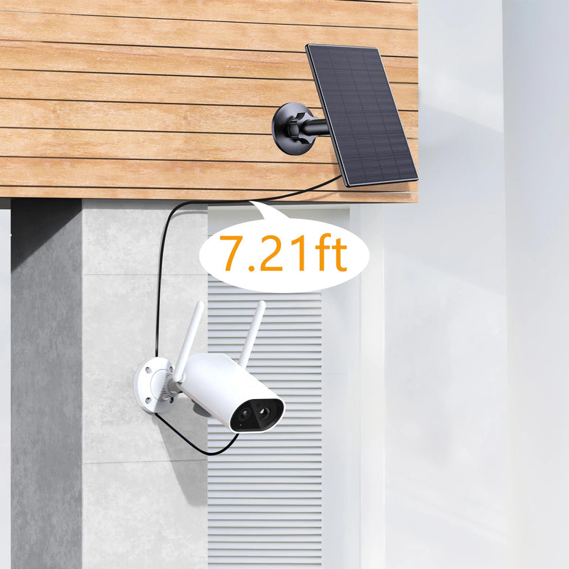 Zivif 2W Solar Panel for Security Camera, USB Solar Charger, 360° Adjustable Micro USB Solar Panel for Outdoor Camera, Black (2 Pack) 2W Solar Panel 2 Pack
