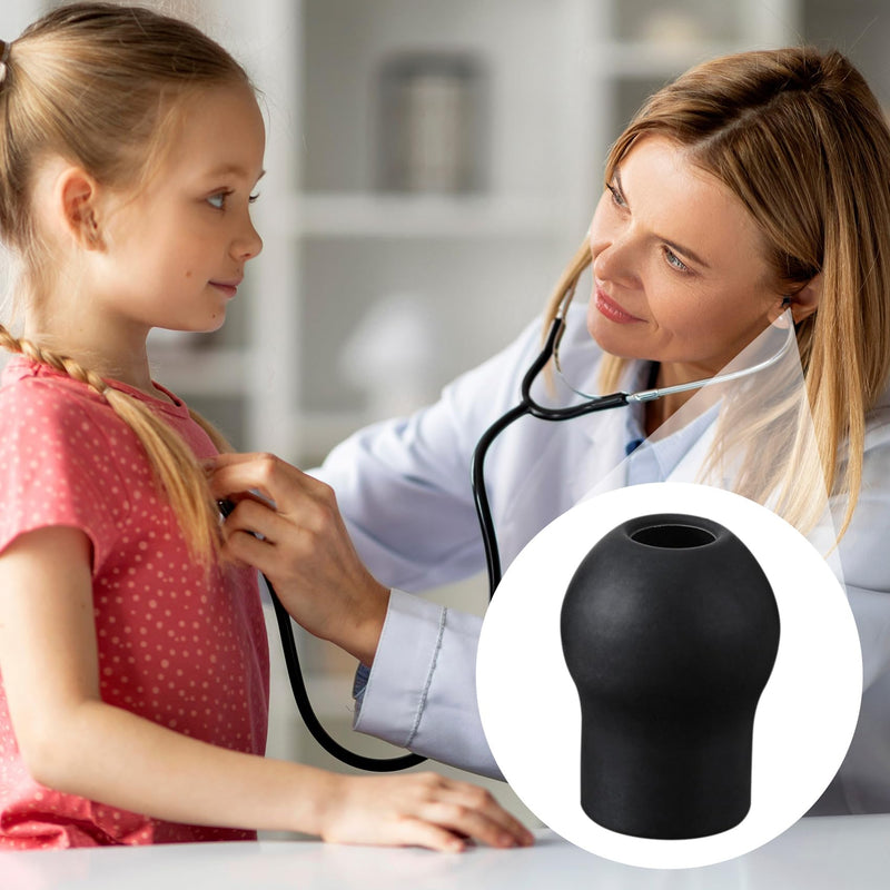 6pcs Stethoscope Ear Tips Replacement, Silicone Stethoscope Ear Pieces, Noise Reduction Earplugs Soft-Sealing Earbuds for Doctors, Compatible with 5MM Stethoscopes - Black Black, 6pcs