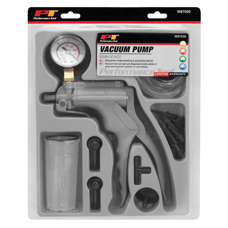 Performance Tool W87030 One-Man Hand Vacuum Pump Kit for Brake Bleeding and Automotive Tests