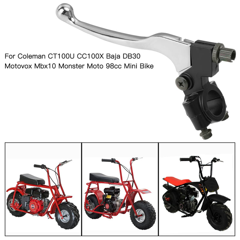 YOXUFA Mini Bike Brake Clutch Handle Lever for Coleman CT100U CC100X Baja DoodleBug DB30 Motovox MBX10 MBX11 Monster Moto 79cc 97cc Mini Bike Powersports Parts 7/8" 22mm Handle 61" Brake Cable Black