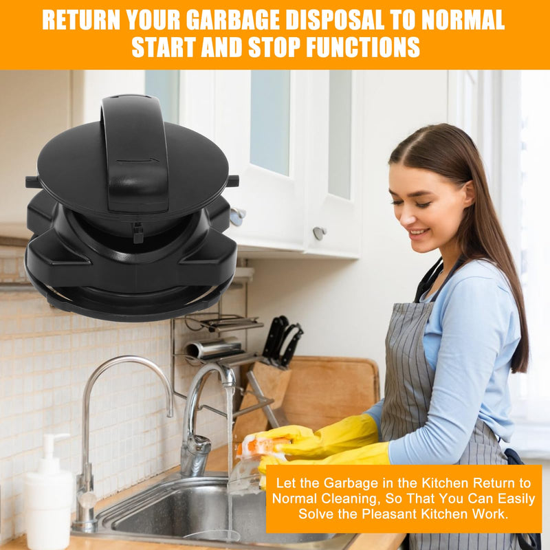 75257 Garbage Disposal Stopper Compatible with InSinkErator Cover Control Garbage Disposal Magnetic Stopper, Replaces 75052, 74094, 74052, 74275,Black
