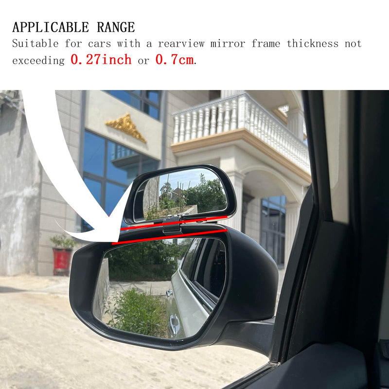 Blind Spot Mirror for Car, Rectangle Rear View HD Glass Wide Angle Mirror, Auto Blind Spot Mirror for Car Truck SUV RV Black 2pcs