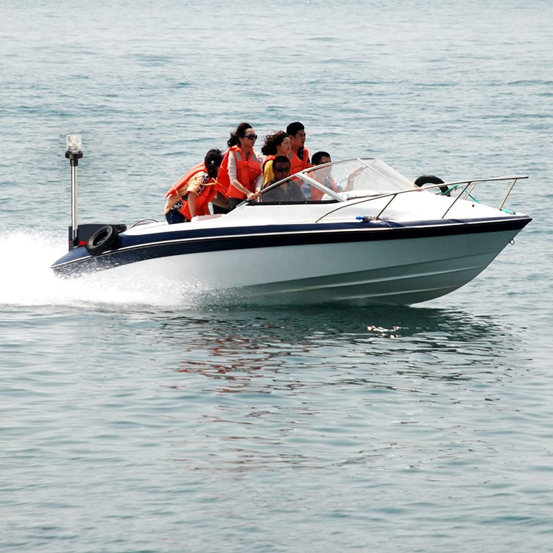Anchor Light Boat Bimini Light Stern Light Marine Navigation Lights USCG 3 NM All Round White LED Fold Down 10-24 Volt 16 Inches for Pontoon