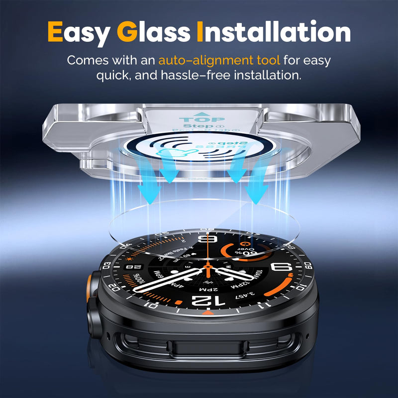 Misxi [2+2 Pack] Case and Screen Protector for 47mm Galaxy Watch Ultra 2 | Bumper Cover and Auto-Alignment Tempered Glass for Samsung Galaxy Watch Ultra2, Anti-Scratch Protection, Transparent Transparent(2-Pack) Galaxy Watch Ultra 2 [47mm]