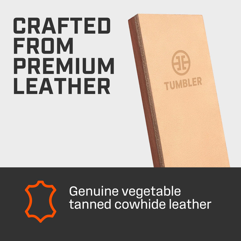 Tumbler Leather Strop for Knife Sharpening - Knife Companion for Tumbler Knife Sharpener Kit - Genuine Leather Knife Sharpening Strop