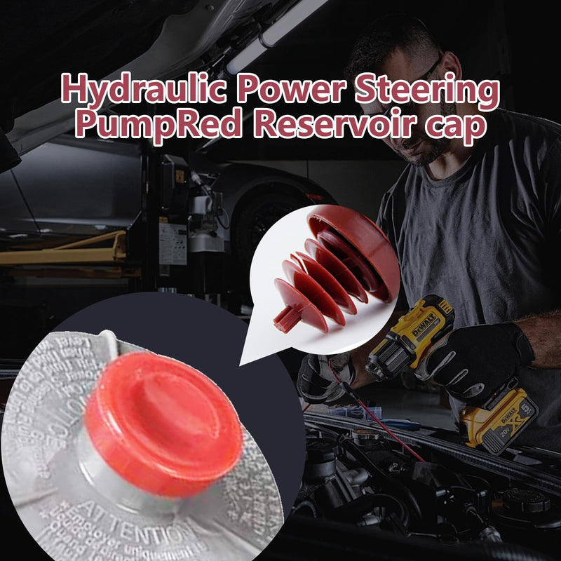 2PCS Power Steering Reservoir Cap, Power Steering Pump Reservoir Cap Plug Cover 53697-Sb3,Power Steering Pump Plug Cover Compatible with Honda Accord Odyssey Crv Civic Rd5/7 (Red)