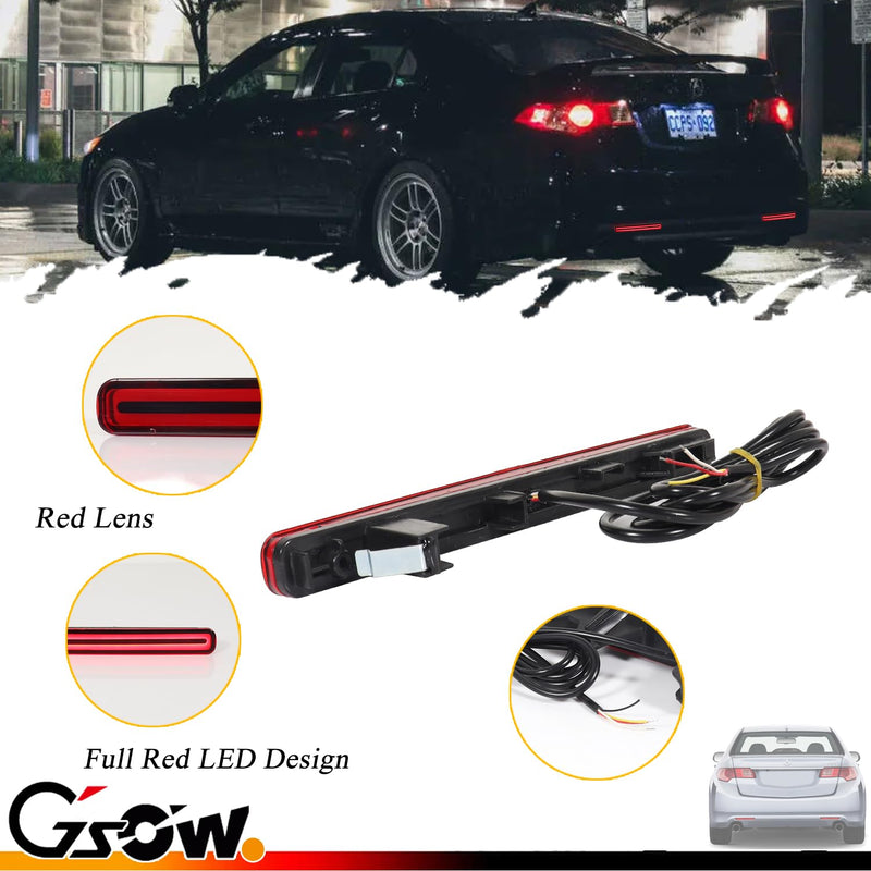 Upgraded 2 PCS [Sequential Dynamic Switchback] Led Rear Bumper Reflector Light for Acura TSX 2009-2014 (Euro Accord), with [5-Times Strobe Brake Flash Light] Red Lens Tail Fog Light