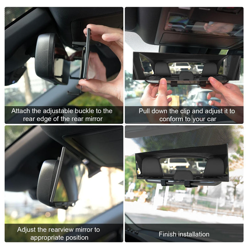 SINGARO Interior Rearview Mirrors, Universal Panoramic Car Rear View Mirror Accessories, Wide Angle Reduce Blind Spot Effectively for Car, Jeep, Truck, Motorcycle, Tractor, ARB, ATV, SUV, RV Basic version