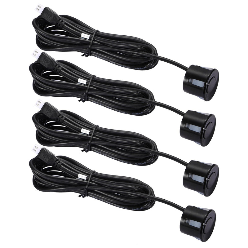 DALLUX LED Display Parking Sensor,Car Reverse Backup Radar System,LED Display+Buzzer Alert+4 Black Color Parking sensors for Universal Auto Vehicle
