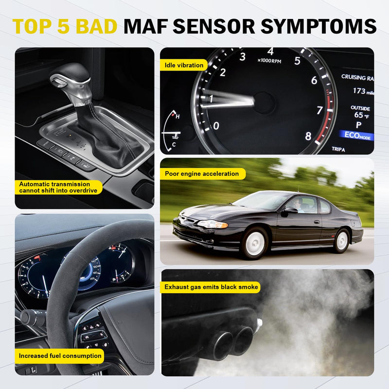 Mass Air Flow Meter MAF Sensor for Buick Chevy GMC Oldsmobile Isuzu Pontiac Honda Cadillac 1994-2005, Replaces 2133458 25008302 25180303 AF10045