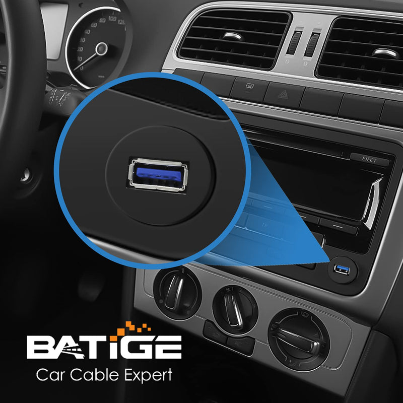 BATIGE 5 Pack Single Port USB 3.0 Car Mount Flush Cable USB 3.0 Male to Female Extension Waterproof for Car Truck Boat Motorcycle Dashboard Panel 3ft